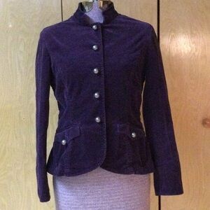 Coldwater Creek Purple Corduroy Jacket w/ Pockets Size 4P
